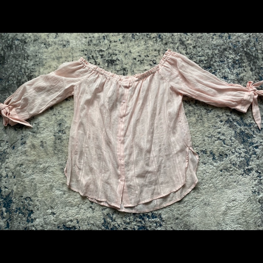 Pink sheer top